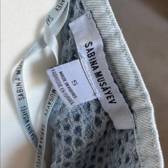 Sabina Musayev Small Gossip Halter Maxi denim chambray 70s boho Blue Dress - Picture 8 of 8